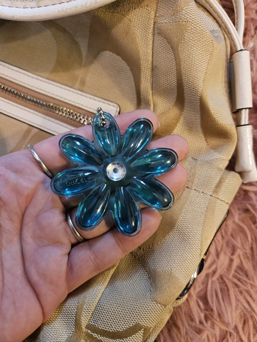 Y2K✨️Coach Tan Daisy Signature Canvas Backpack - Picture 15 of 16